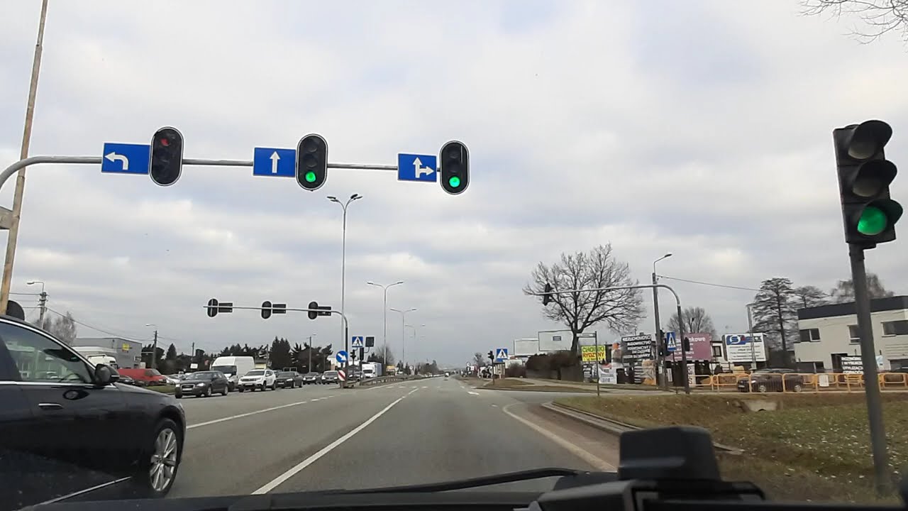 Poland - Driving - A ride from Rzgów to Netto parking in Łódź, December 2025