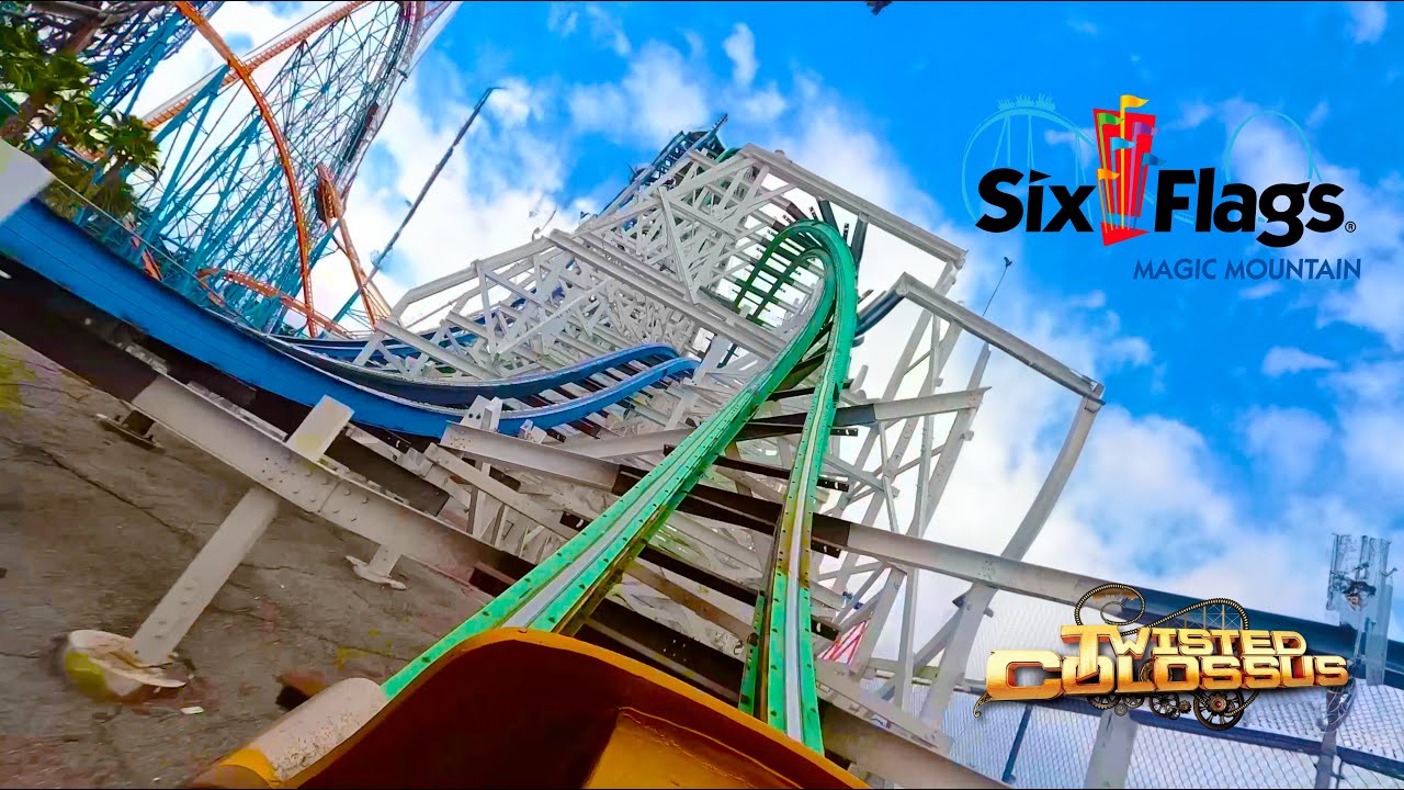 Twisted Colossus Front Row [4K] POV | Six Flags Magic Mountain 2023