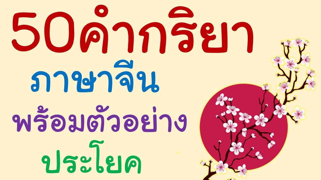 50คำกริยาภาษาจีน พร้อมตัวอย่างประโยค