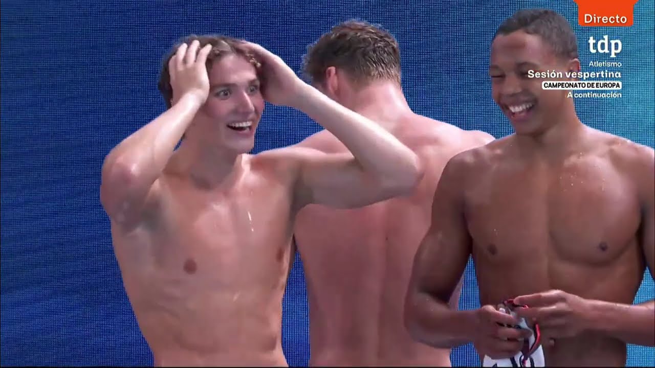 ESPECTACULAR FINAL 4X200m Libre Masculino - Le&oacute;n Marchand intratable | Europeo 2026