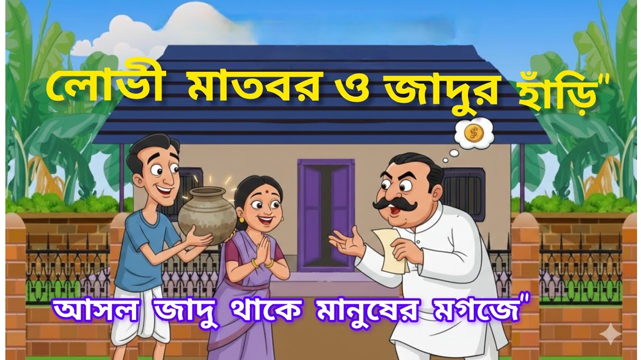 লোভী মাতবর ও জাদুর হাঁড়ির রহস্য | বাংলা হাসির রূপকথার গল্প | Animated Moral Story