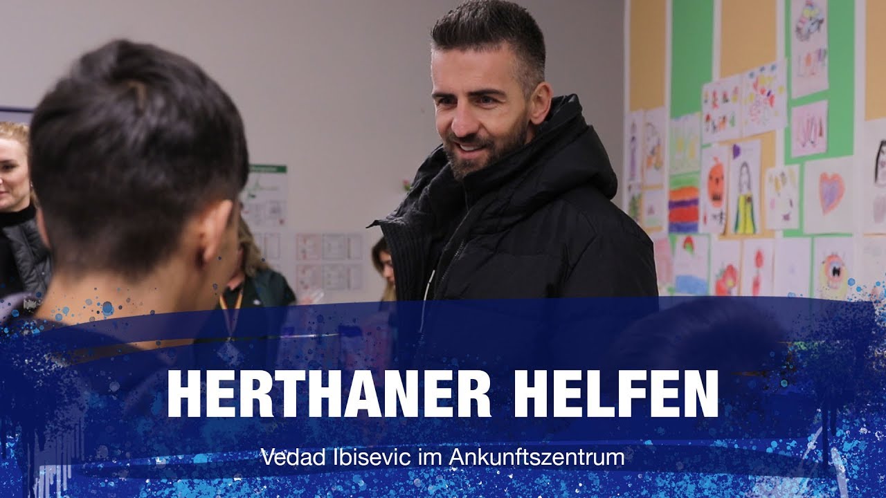 Herthaner Helfen 2019 - Vedad Ibisevic im Ankunftszentrum - Hertha BSC