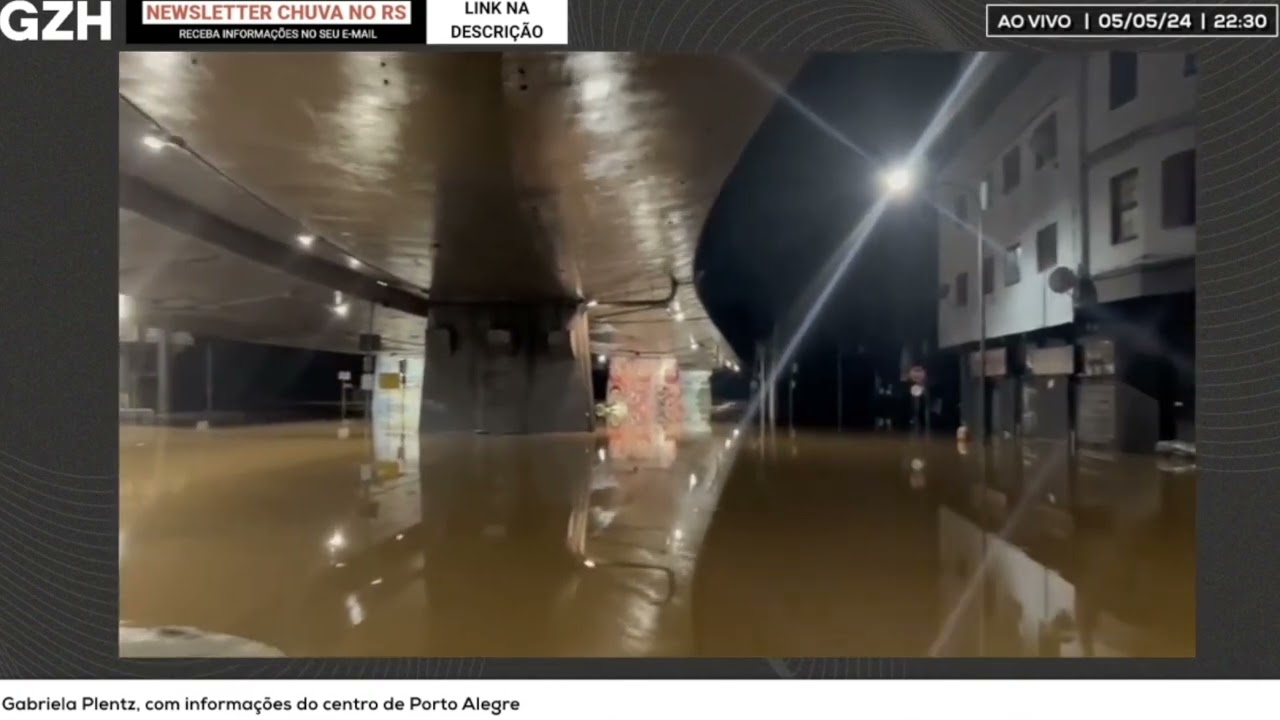 Reportagem nas ruas: Centro Histórico de Porto Alegre está alagado e apagado