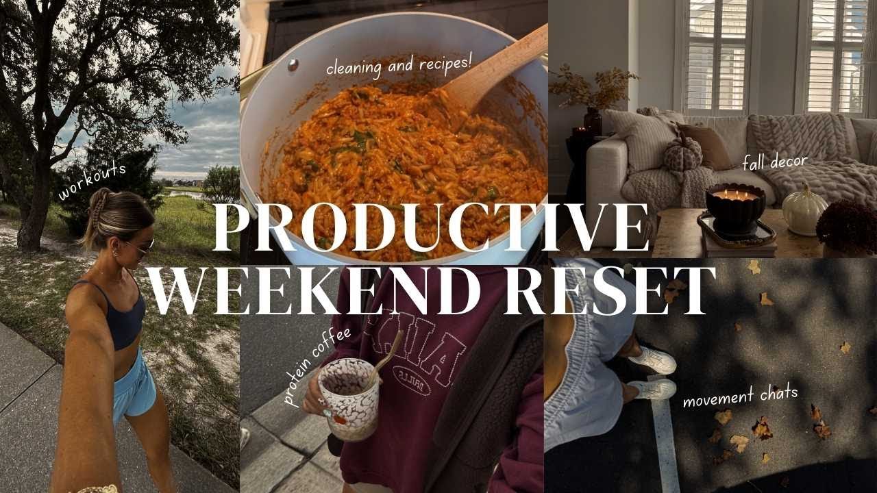PRODUCTIVE FALL SUNDAY RESET | prepping meals, workouts, cleaning & fall decor!!