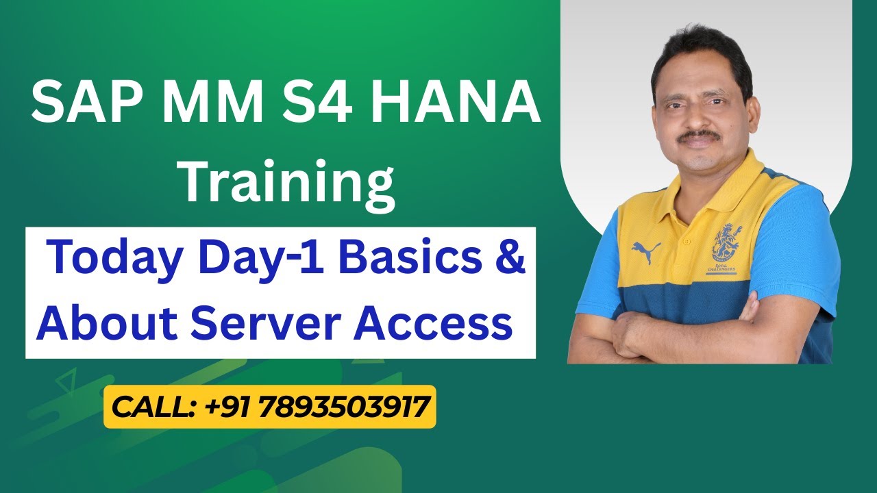 SAP MM S4 HANA Training || Day-1 Basics about Server Access || #saps4hana