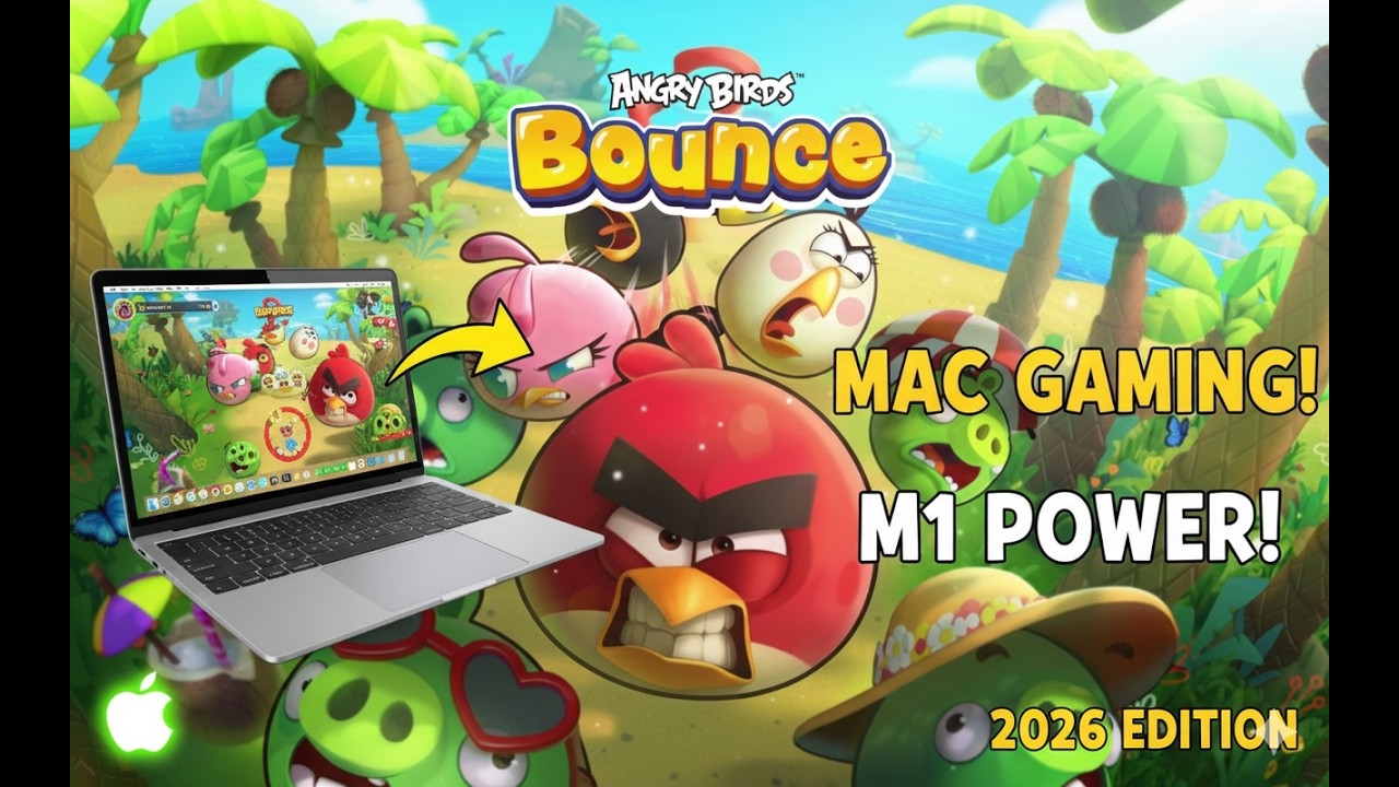 Gaming on Mac: Angry Birds Bounce Gameplay on M1 MacBook Air