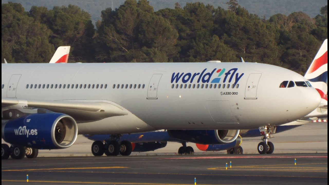 (FULL HD) THE NEW AIRBUS A330-343 WORLD2FLY | CLOSE UP | PlaneSpotting Palma de Mallorca