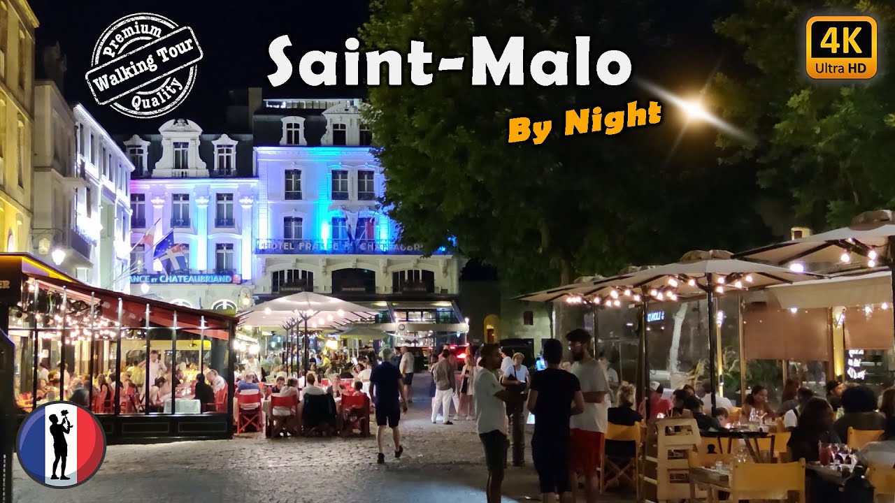 🇫🇷 SAINT-MALO, Brittany, France - Amazing Walking Tour By Night [4K/60fps]