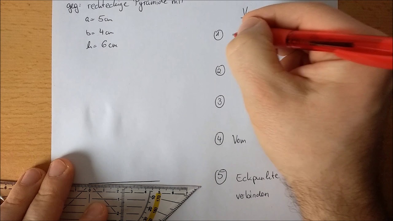 Schrägbild einer Pyramide zeichnen