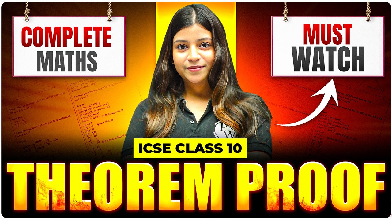 ICSE Class 10 Maths : Theorem Proof | Class 10 Maths Board Exam 2026