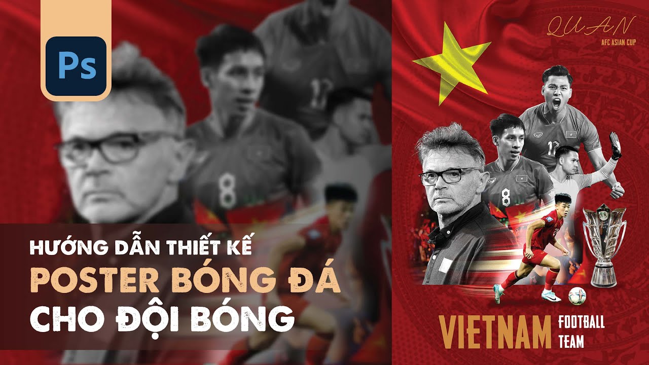 Hướng dẫn thiết kế Poster Bóng Đá ( cho đội bóng ) | #photoshop #design #poster #team