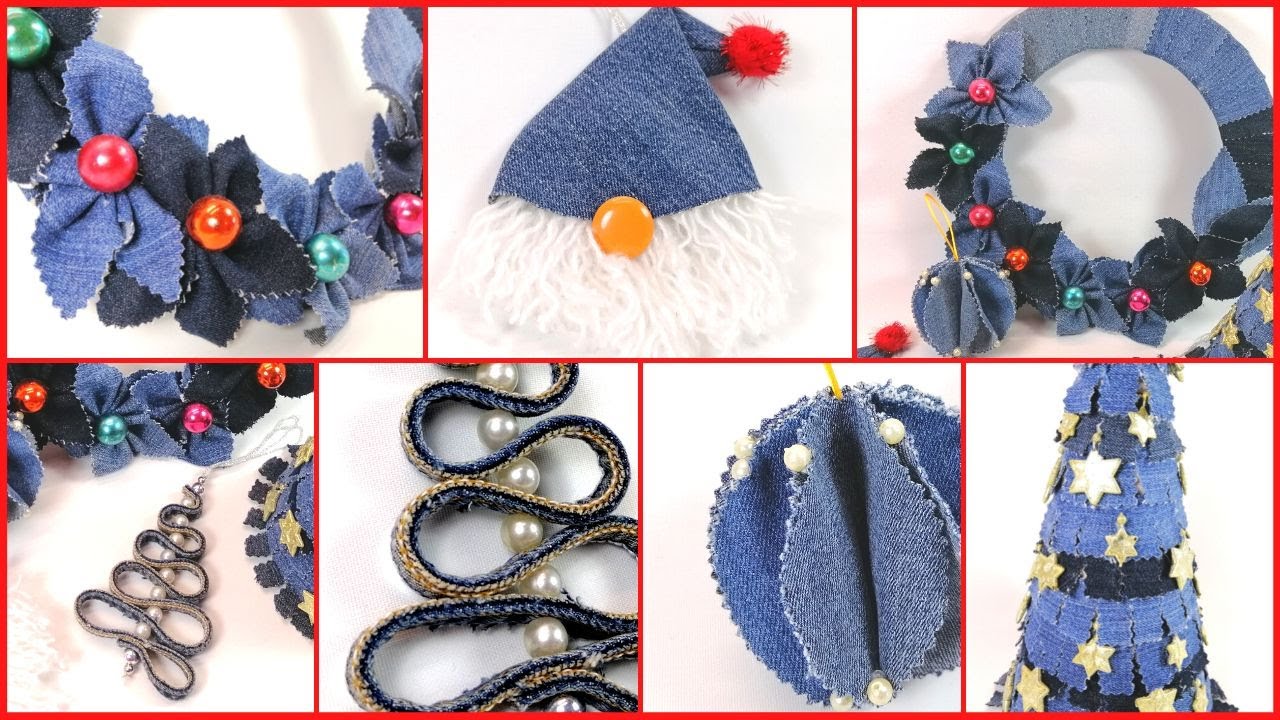 5 Ideas - JEANS RECYCLING to Decorate for CHRISTMAS - Ecobrisa DIY