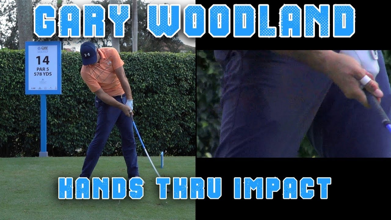 GARY WOODLAND 2017 / 2018 HANDS THRU IMPACT SLOW MOTION DRIVER GOLF SWING  1080 HD