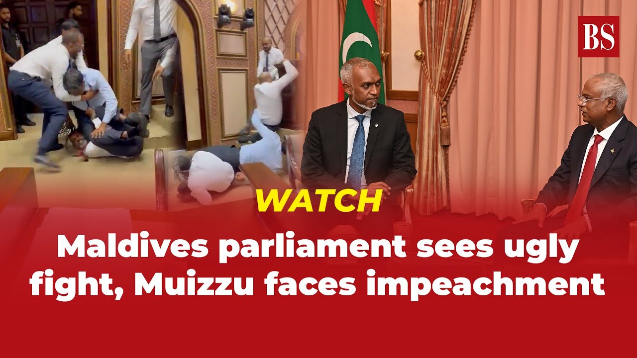 WATCH: Maldives parliament sees ugly fight, Muizzu faces impeachment