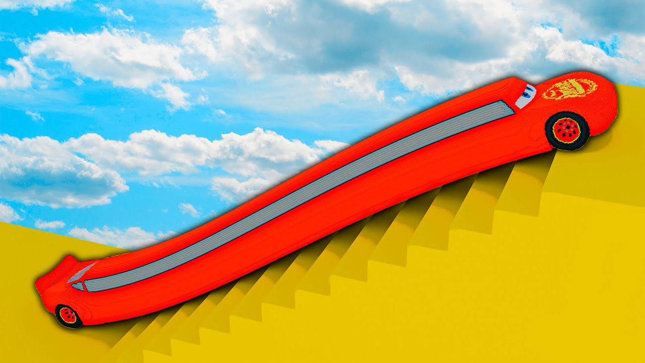 LONG CARS vs HUGE STAIRS UP in Teardown