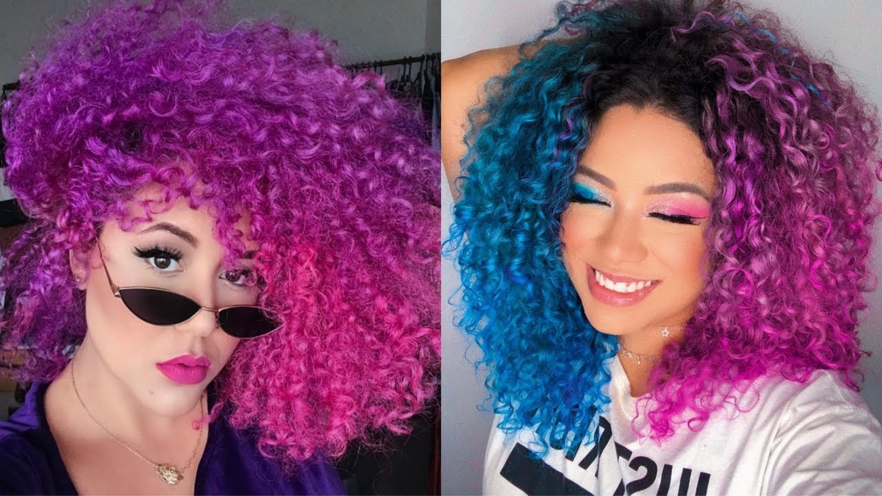 Os Cabelos Cacheados Coloridos MAIS Lindo do Instagram🎨💐