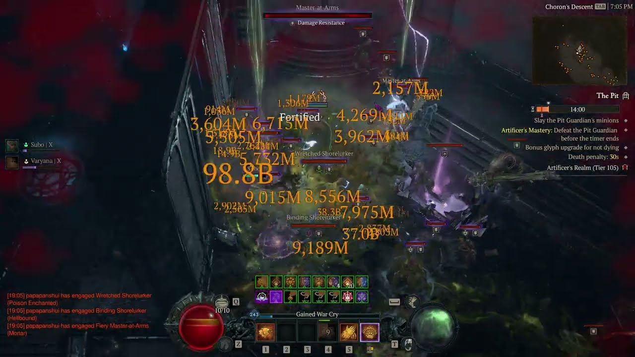 Diablo IV Season 9 puddle pulverize druid Pit 105 clear #diabloiv  #diablo4 #gaming