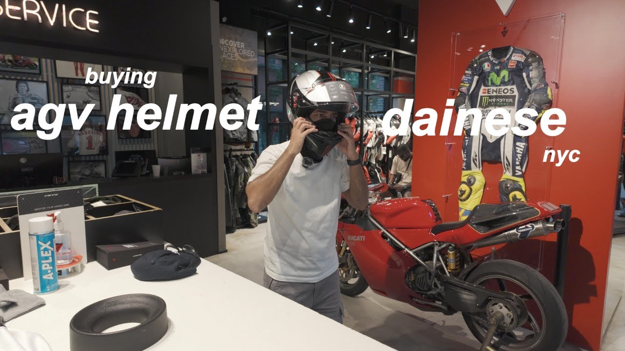 buying gear for my first motorcycle at dainese in NYC