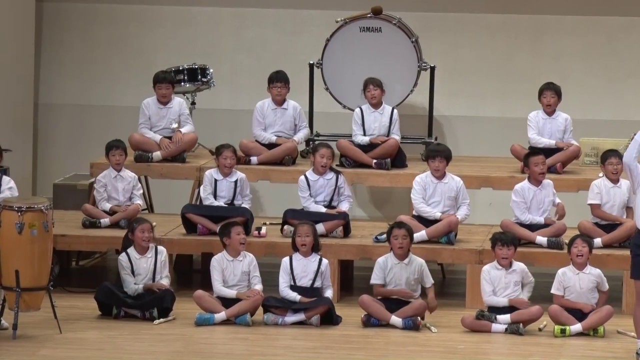 にじ 明日があるさ インドネシア民謡ケチャ 野間小学校第58回中種子町学校音楽祭での合唱・合奏