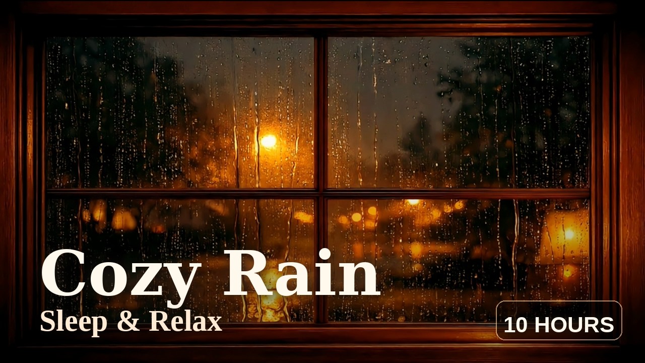 Rain on Window for Your TV | 10 Hours Cozy Rain Ambience