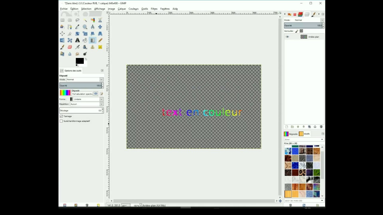 texte en multi-couleurs avec GIMP