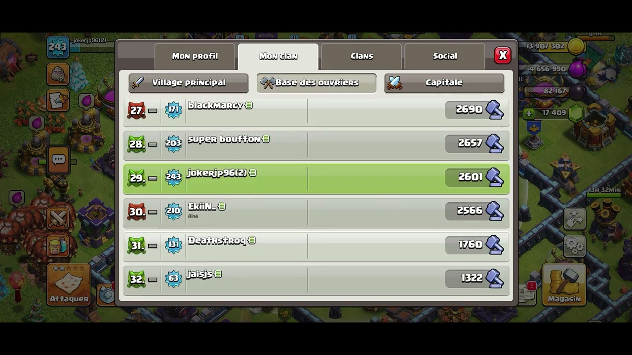 MON CLAN ACTUELLE 💪💪