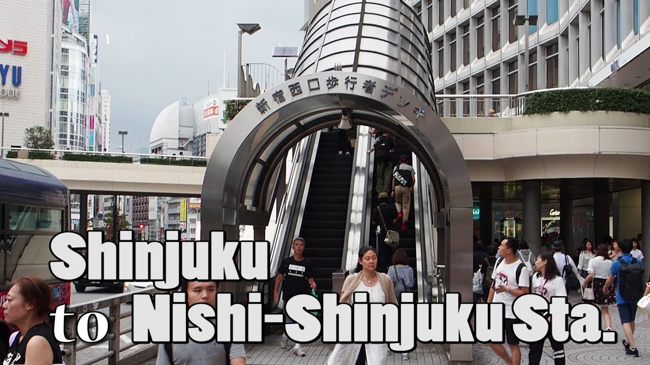 #TOKYO. #新宿駅 Shinjuku To Nishi-Shinjuku Sta.via the Pedestrian-deck. #4K