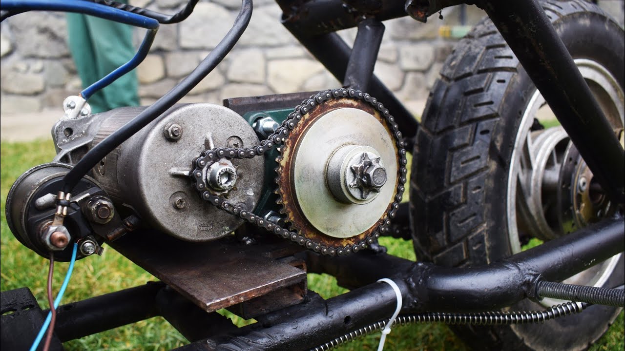 Homemade Electric Motorcycle From Car Parts / 1000W