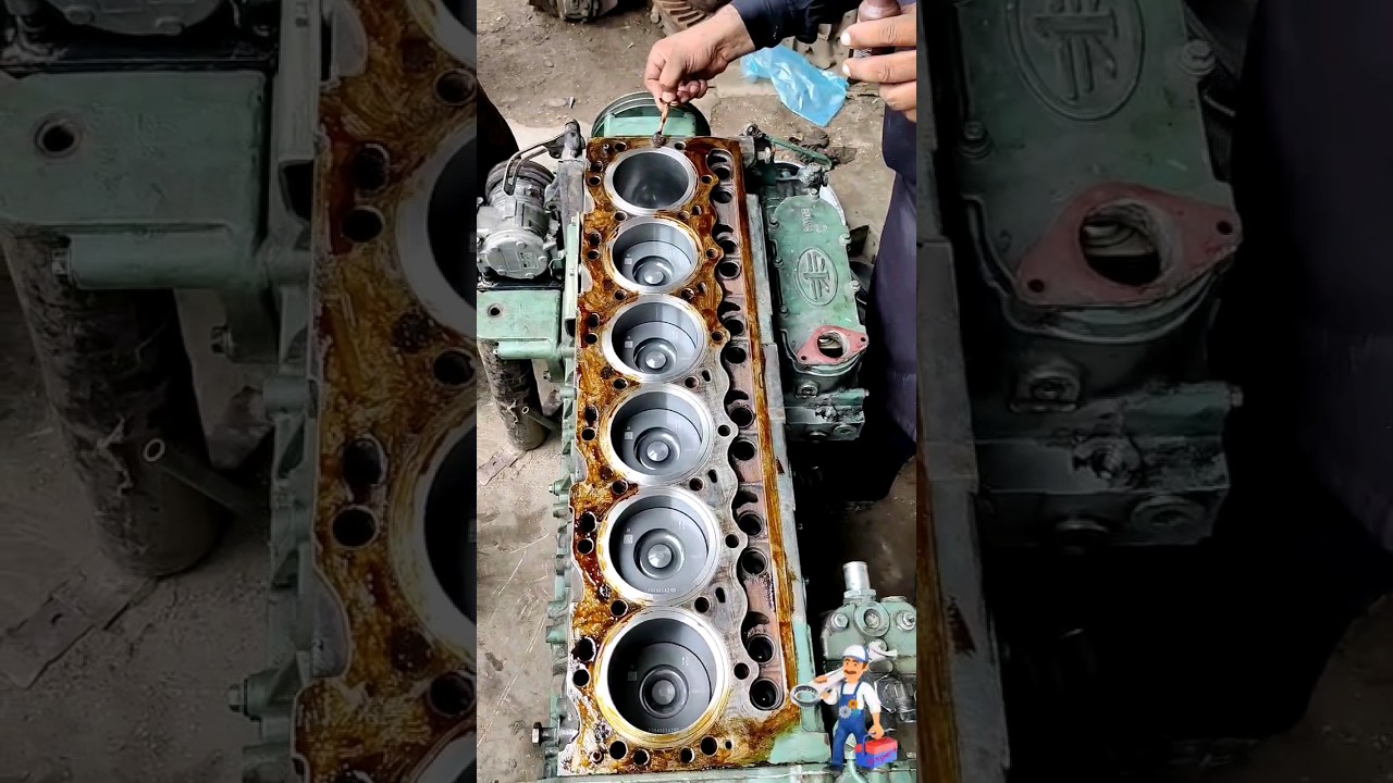 6 cylinder engine diesel truck engine #engine #mechanic #workshop #shorts #viralshorts