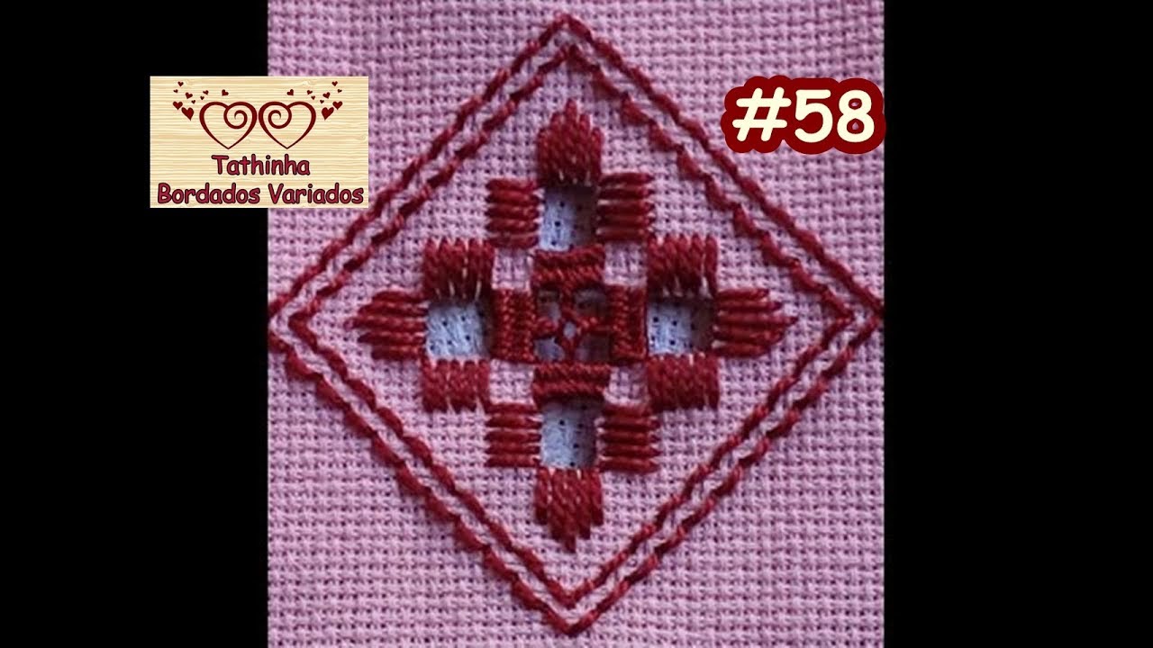 PONTO RETO PONTO CERZIDO E PONTO ESPÍRITO - Tathinha Bordados #58 HARDANGER