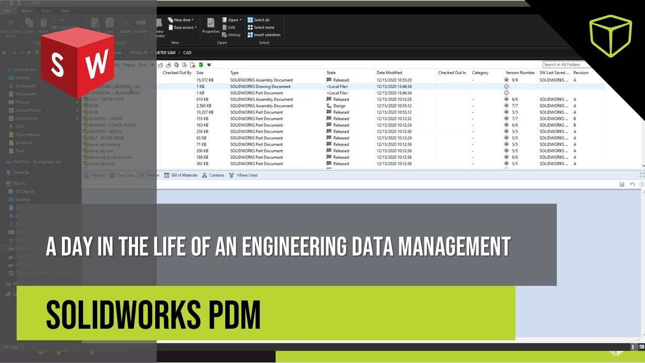 SOLIDWORKS PDM — день из жизни инженера, управление данными