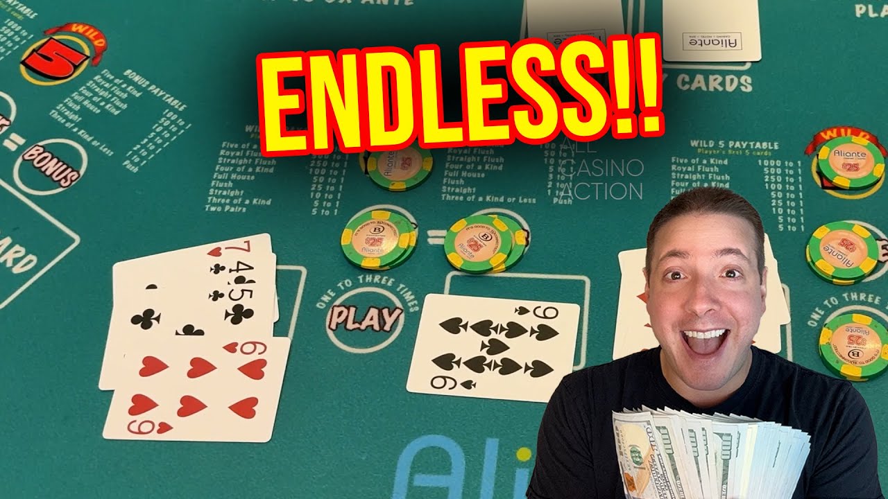 TRIPS WAS SHOWING UP ENDLESSLY!! WILD 5 POKER IN LAS VEGAS!! #poker #ultimatetexasholdem
