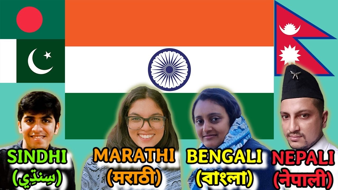Sindhi vs Marathi vs Bengali vs Nepali (Indo-Aryan Languages)