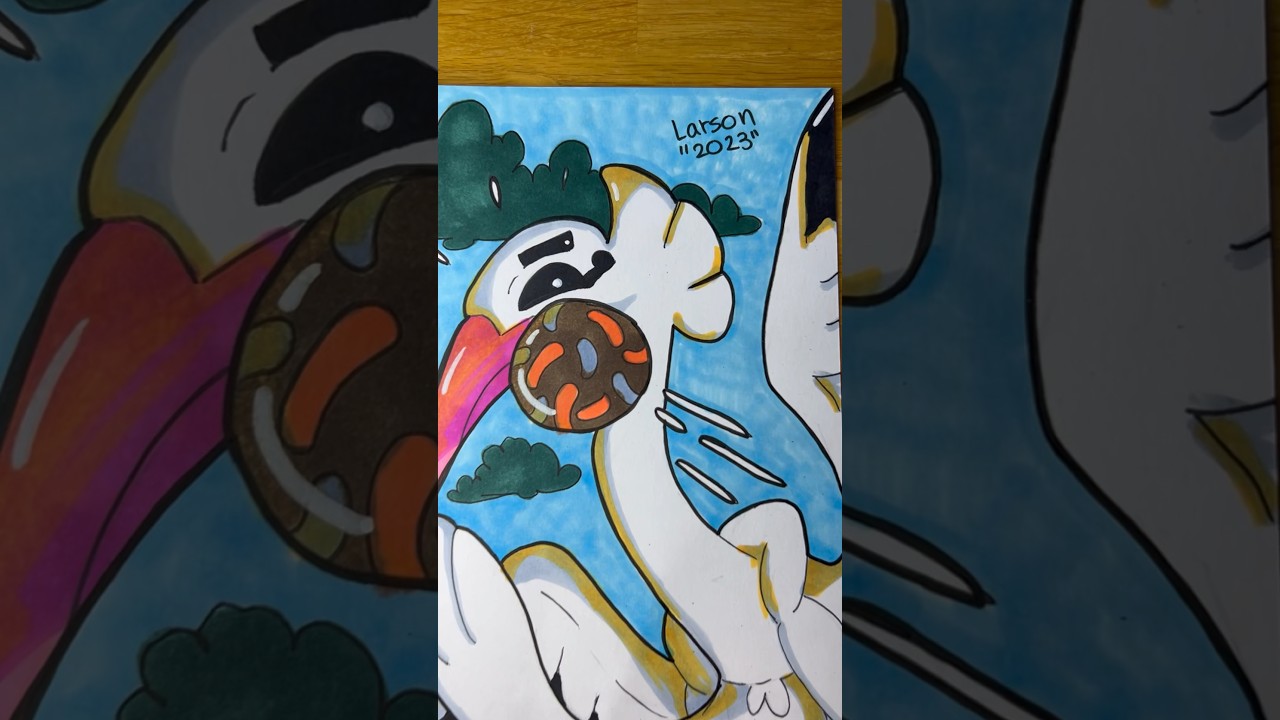 A new Titan pok&eacute;mon! BOMBIRDIER the OPEN SKY TITAN! COSMIC the RELLOR took him on! #larsoncartoons