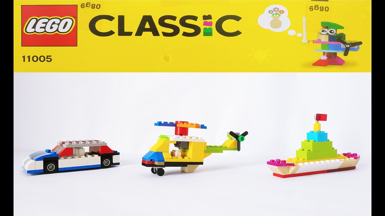 Lego Classic 11005: Unboxing and Creative | Super Car - Helicopter - Ship All in One!