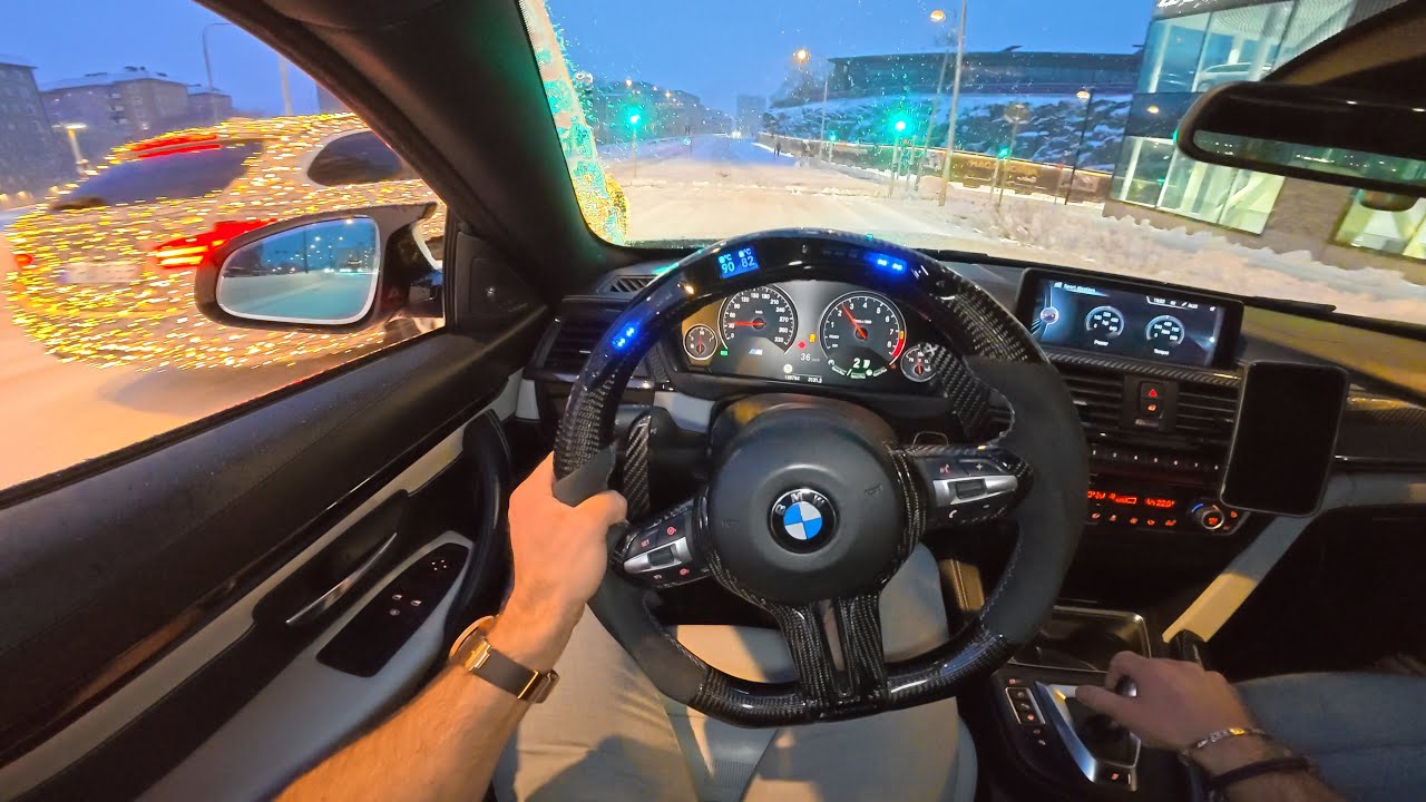 POV SLIDING A 575HP BMW M4 STAGE 2+ IN SNOW (CATLESS DOWNPIPES) ‼️