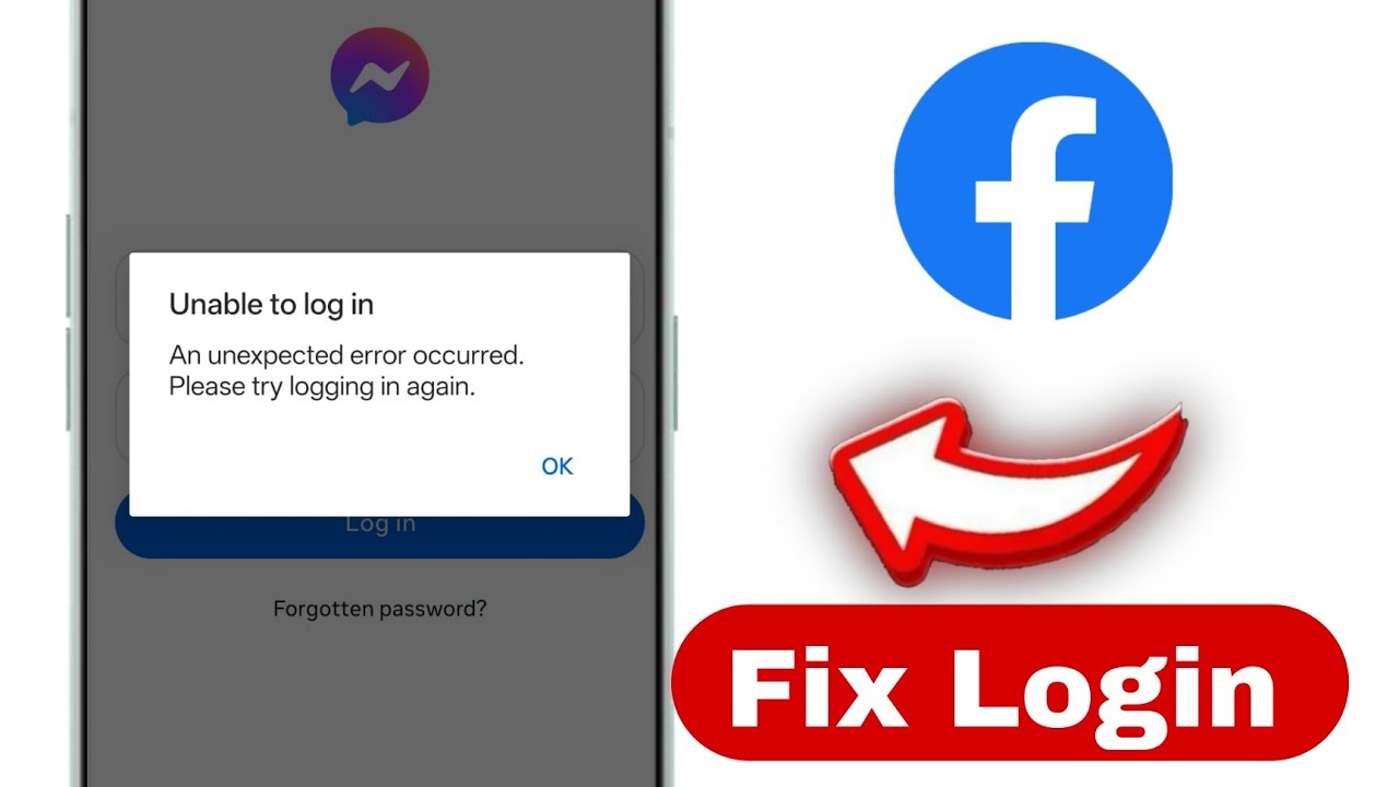 Unable to log in An unexpected error occurred.Please try logging in again Facebook