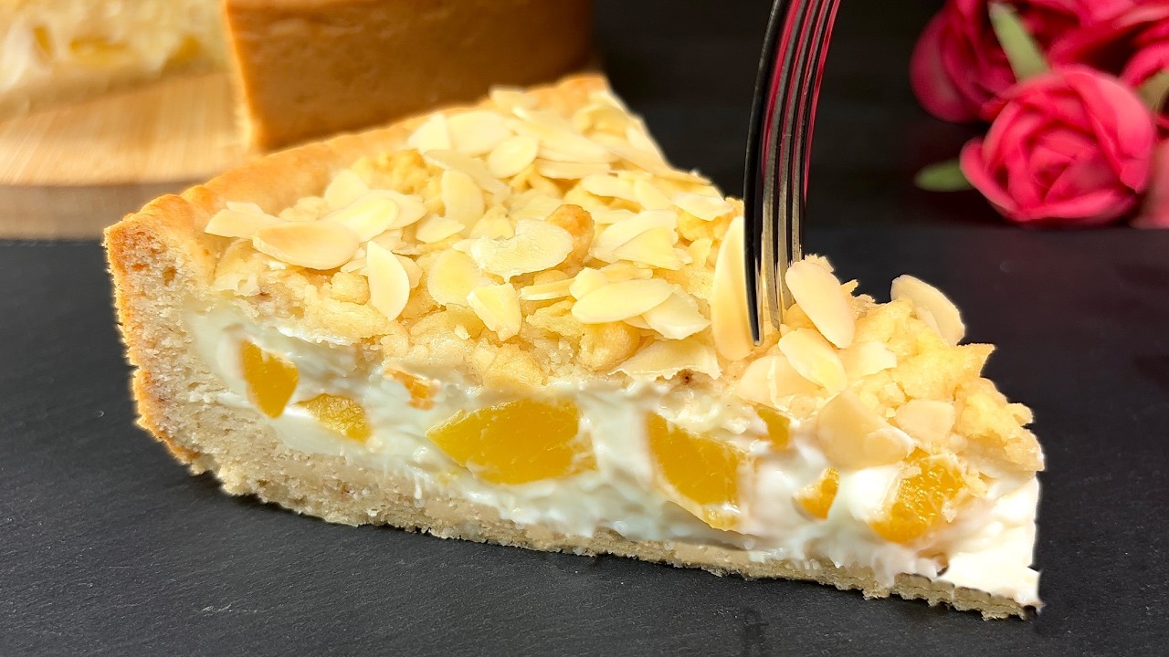 Ein Pfirsichkuchen, in den sich Ihre ganze Familie verlieben wird. Rezept in 10 Minuten❗️