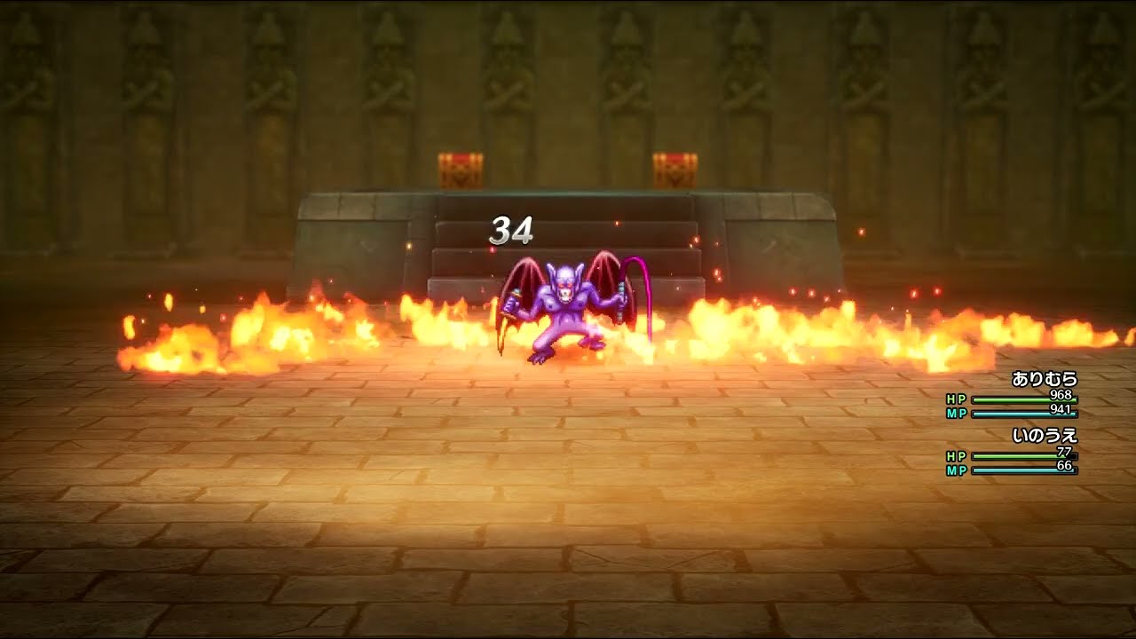 ドラクエ3 HD-2D ＃ 430 ナイルの悪魔 2ターンで倒す おたすけ機能利用でやってみる　敵に異様に高いダメージ　 無言 プレイ動画