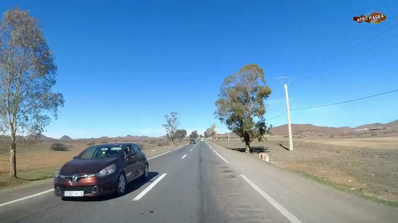 جمالية الطريق الوطنية بين مدينة مراكش وبنجرير  Driving From Marrakech To Benghrir