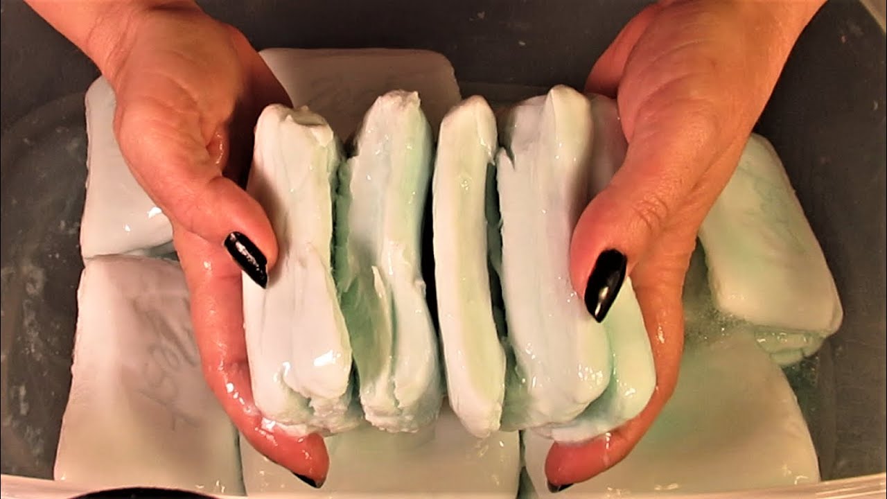 ASMR 💚💙 Teal Zest 💚💙 Soaked Soap 💚💙 Mushy Soap 💚💙 Vid 208 💚💙 РАЗМОКШЕЕ МЫЛО 🧼🧽 Sponge at End !