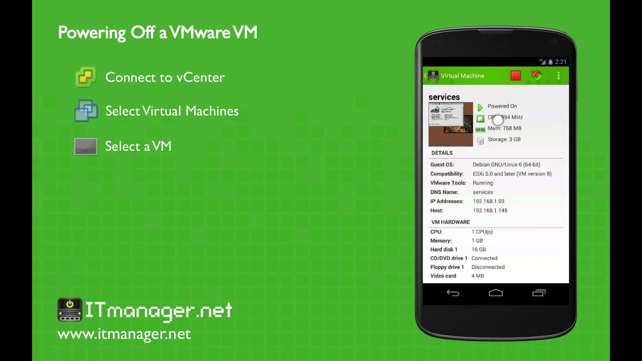 ITmanager.net - Powering Off a VMware Virtual Machine on Android