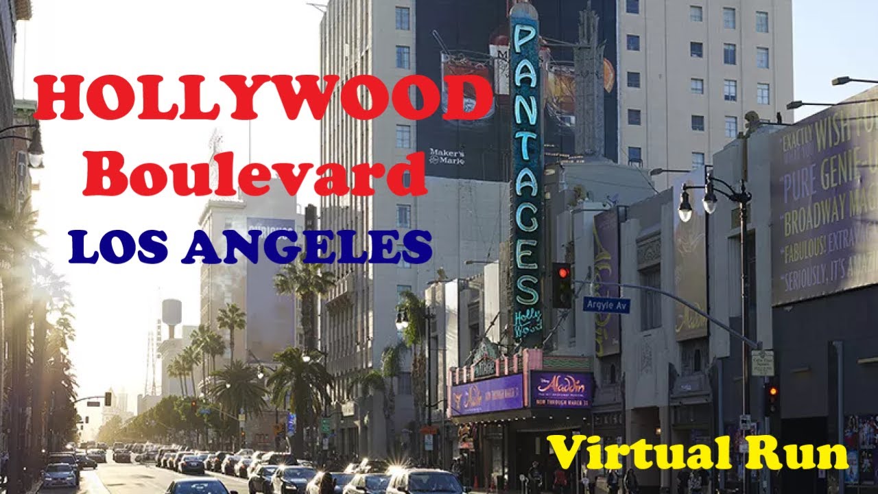 Virtual Run Hollywood Boulevard in Los Angeles, California on a Sunny Day - Great Treadmill Workout