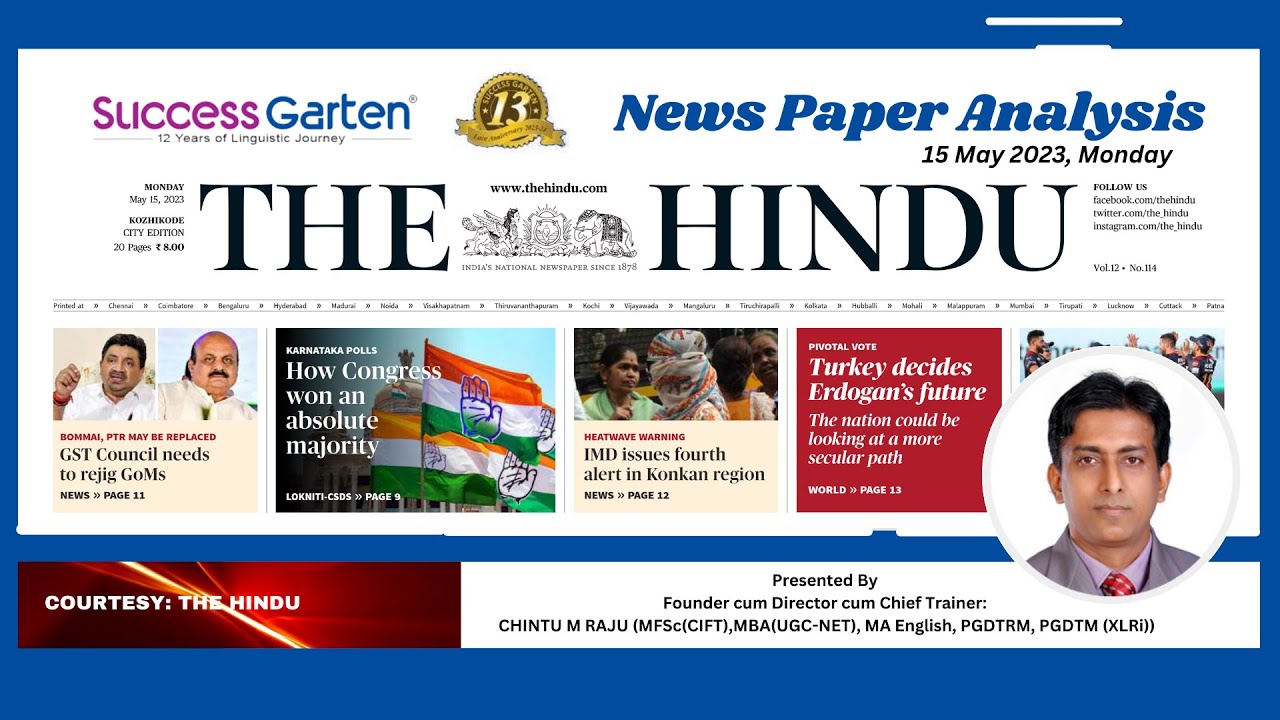 Daily News Paper Analysis : 15 May 2023