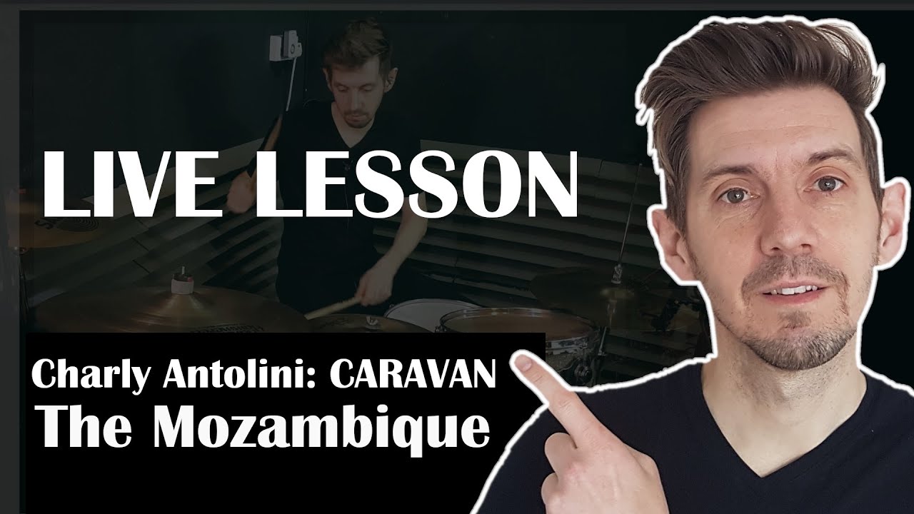LIVE DRUM LESSON - Charly Antolini's CARAVAN beat - The Mozambique