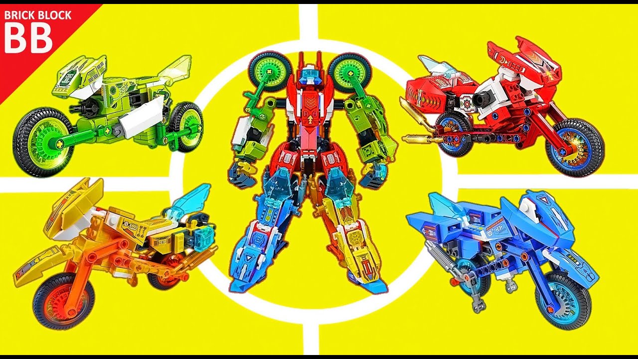 Объединить : Wind Knight ⚡️ Speed Build Sembo Block Mecha of Steel Lego Transformers combiner 4in1