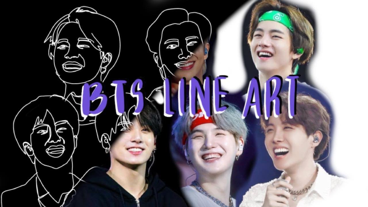 BTS Members | Line Art | Procreate | (Time Lapse) 1 hr in 11 mins!