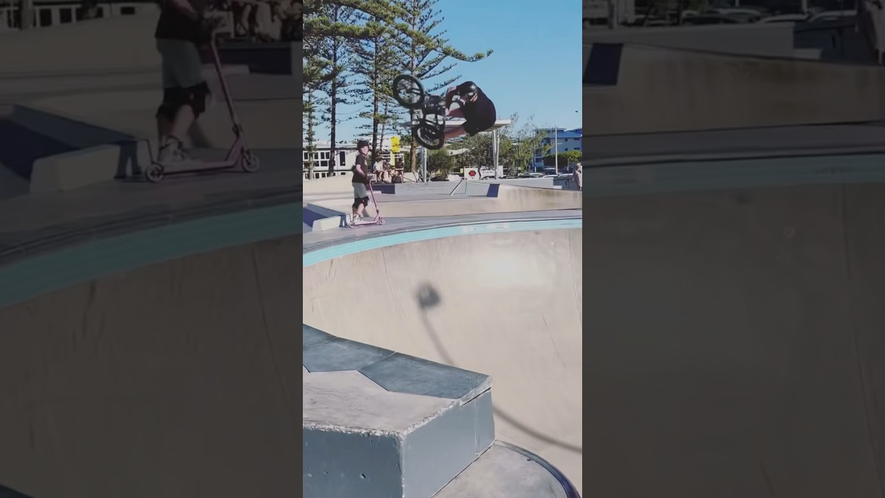 Jayden Fuller getting a good flow in at Alex Heads park. 