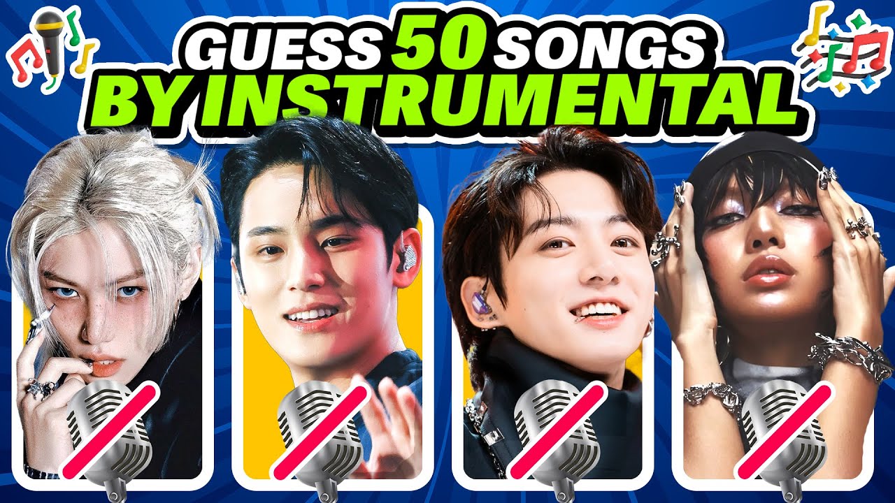 Guess 50 Kpop Songs by the INSTRUMENTAL 🎙️🚫 KPOP QUIZ 2024 | K-Music Quiz #2