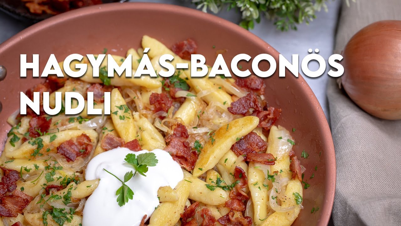 Hagym&aacute;s-bacon&ouml;s nudli | Mindmegette.hu